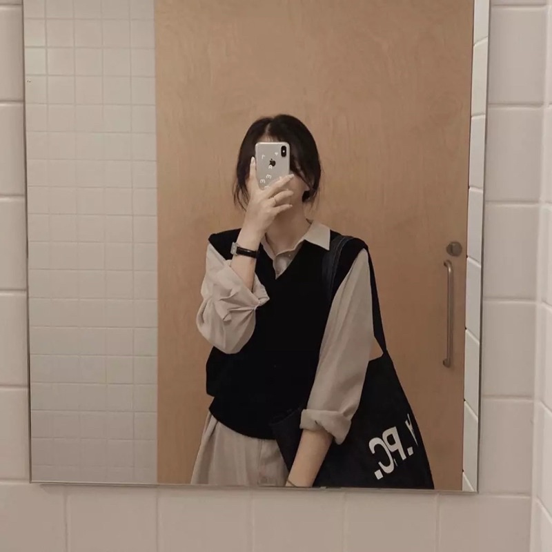 Set áo váy gile+ somi be nữ sinh