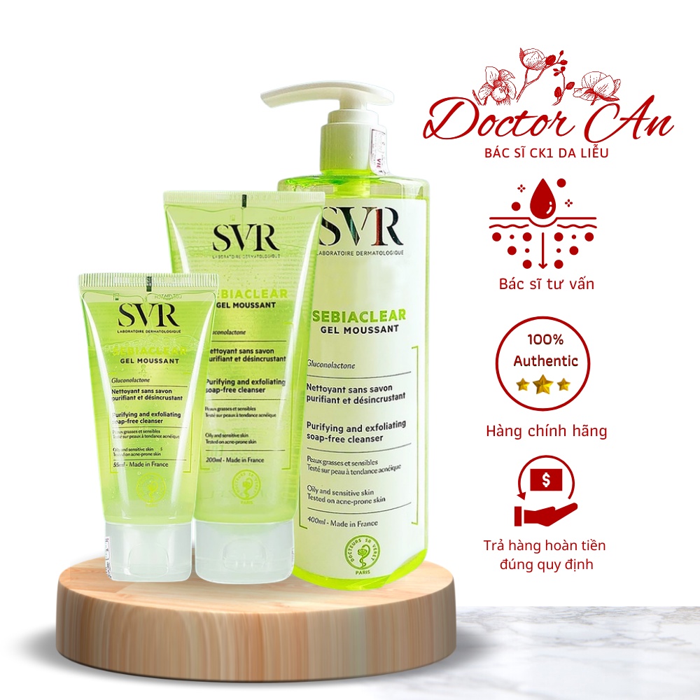 Sữa Rửa Mặt SVR Cho Da Dầu Mụn, Da Nhạy Cảm Sebiaclear Gel Moussant Xanh Lá - Bác Sĩ Da Liễu An