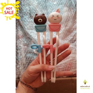 Đũa Tập Gắp 🍄𝑭𝒓𝒆𝒆𝒔𝒉𝒊𝒑🍄 Đũa Thỏ Cony và Gấu Brown Phong Cách Hàn Quốc - Mầm Chồi Lá