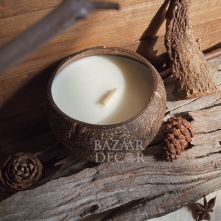 Nến gáo dừa đậu nành gỗ thông & đàn hương | Pine & Sandalwood Coconut Soy Candle