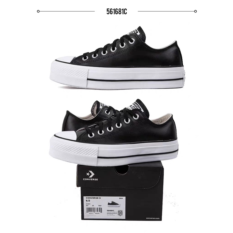 Giày Thể Thao CONVERSE Vải canvas Phối Da Cổ Cao Thấp Thời Trang Cho Nữ