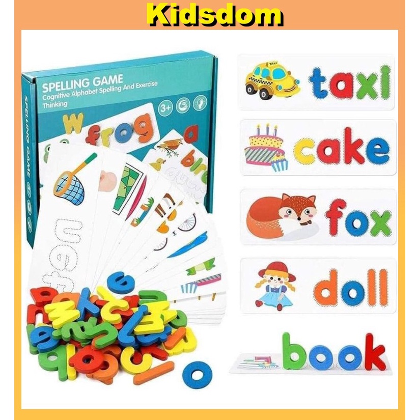 Bộ Thẻ học Chữ Cái Tiếng Anh, 52 chữ cái - SPELLING GAME Xếp Ghép Chữ Tiếng Anh Cho Bé(vỏ xanh)