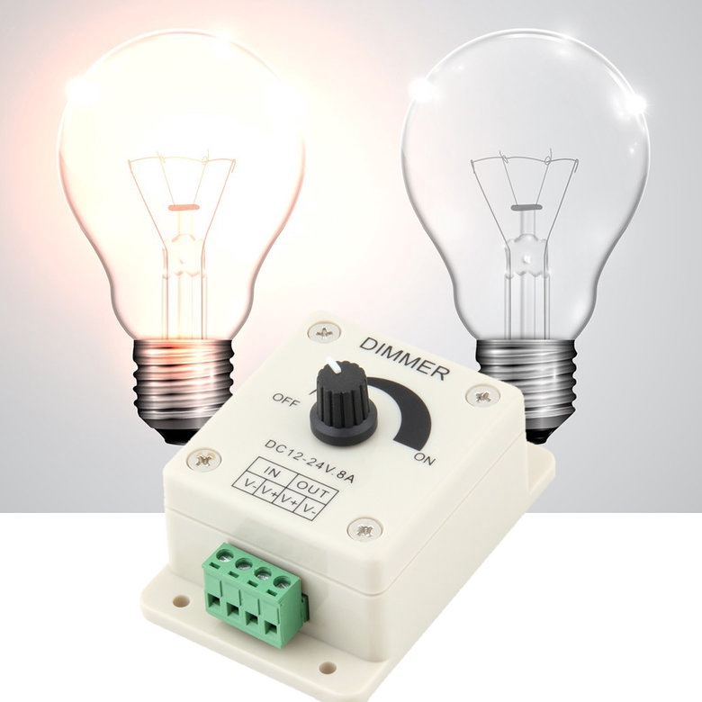 Thiết bị điều chỉnh độ sáng chuỗi đèn LED PK DC 12V 8A chuyên dụng tiện lợi