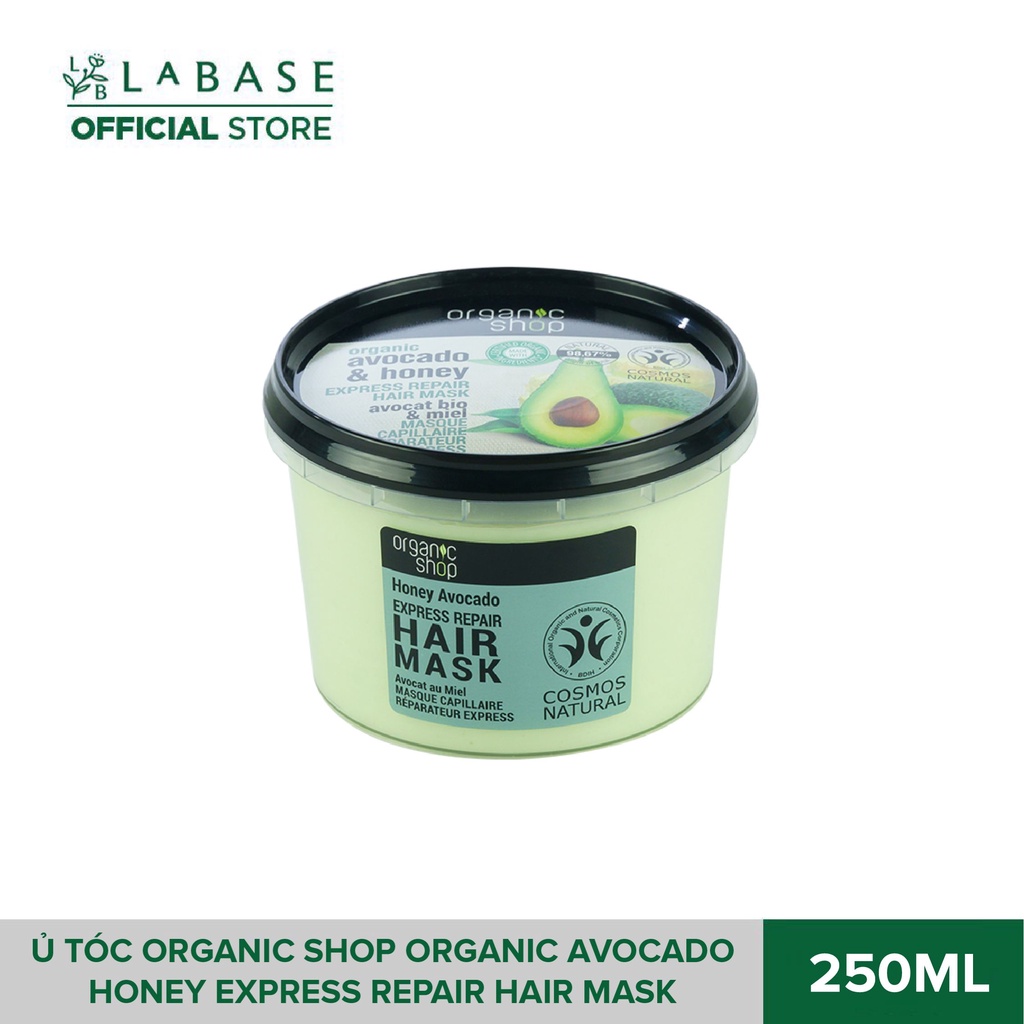 Kem ủ tóc Organic Shop dưỡng mềm mượt Organic Avocado Honey Express Repair Hair Mask 250ml - Hàng nhập khẩu chính hãng