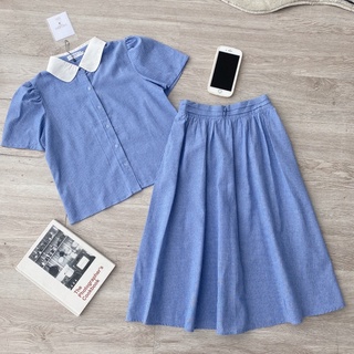 Set bộ kẻ xanh cổ sen