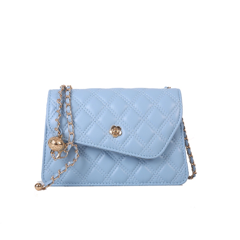 Túi Đeo Chéo Hình Vuông Màu Trơn Phối Dây Xích Thời Trang 2022 Cho Nữ