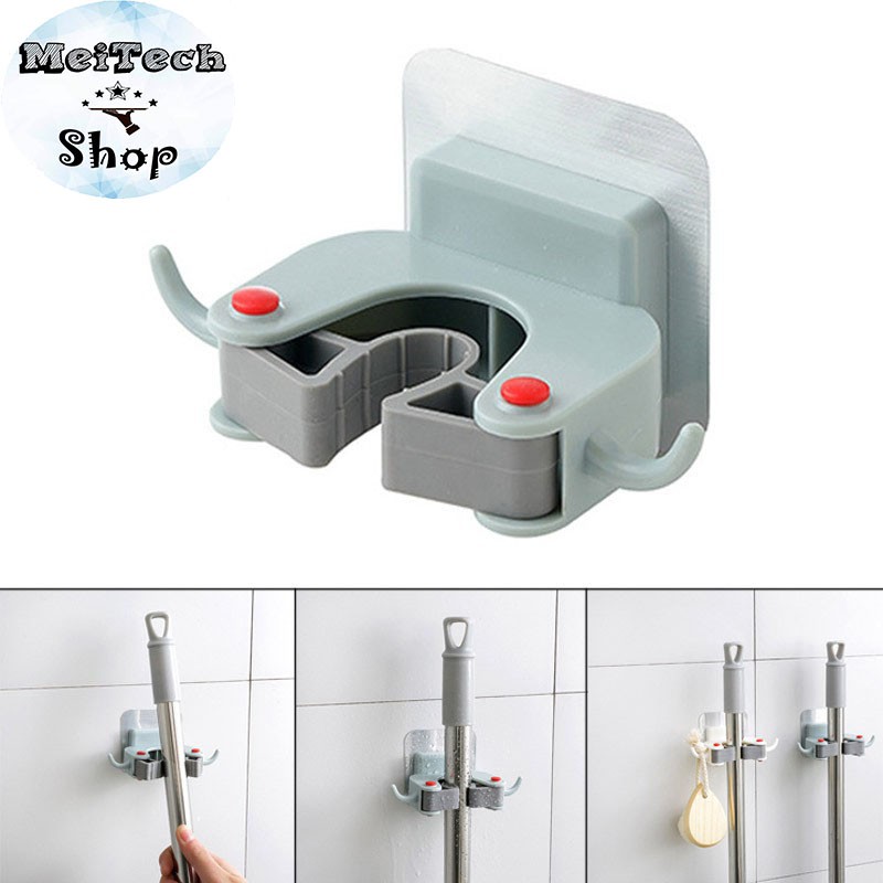 Móc treo kẹp đồ có 2 móc loại tốt. Dụng cụ treo đồ đa năng: cây lau nhà, chổi, dù....