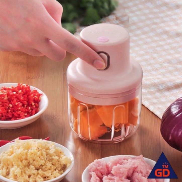 Máy Xay Tỏi Ớt, Máy Xay Thịt Mini Đa Năng Cầm Tay Sạc Điện Cực Kỳ Tiện Lợi