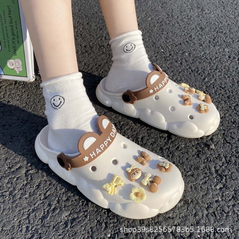 Dép Bít Mũi Chống Trượt Thời Trang Mùa Hè Dễ Thương Cho Nữ