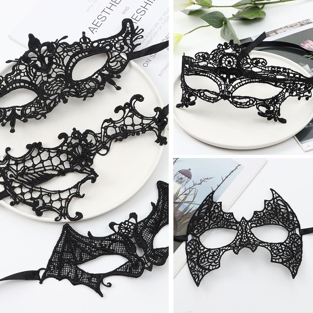 Mặt Nạ Hóa Trang Màu Đen Phối Ren Dùng Hóa Trang Nhân Vật Yuki Trong Tiệc halloween