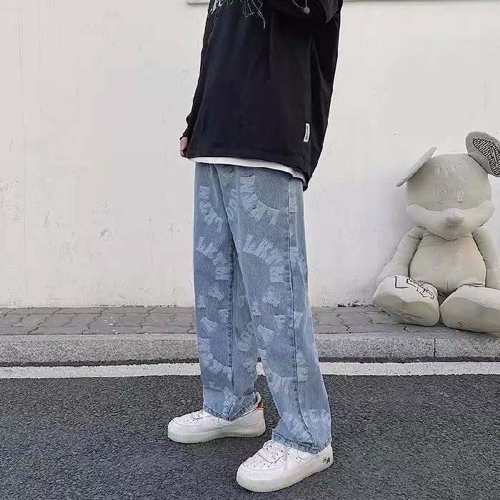 Quần jean ống rộng phong cách đường phố size S-5XL
