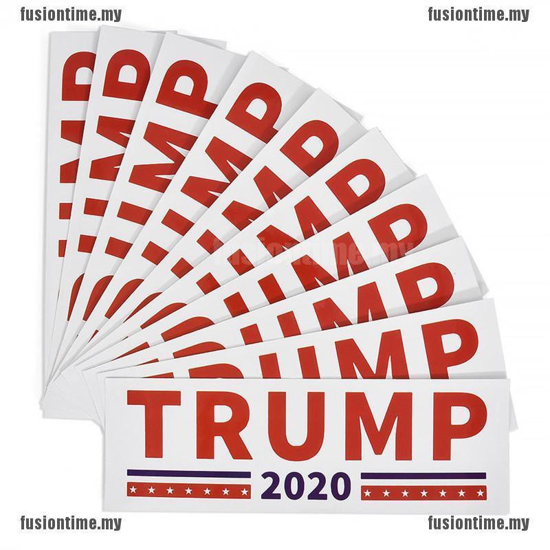 Bộ 10 Sticker Dán Trang Trí Xe Hơi In Chữ Trump 2020