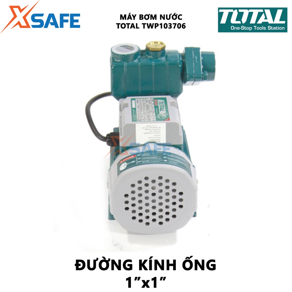 Máy bơm nước TOTAL TWP103706 công suất 370W(0.5HP), mô tơ dây đồng, cánh quạt nước bằng đồng thau - [XSAFE]