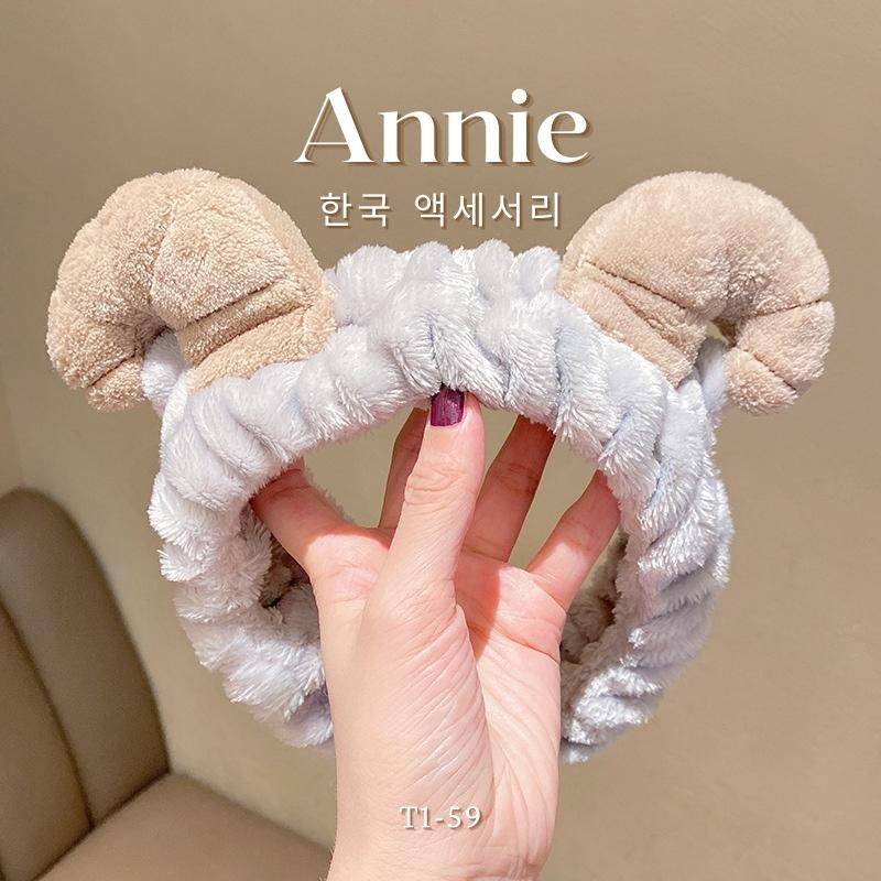 Băng đô rửa mặt hình sừng hươu nhiều màu ANNIE T1-59