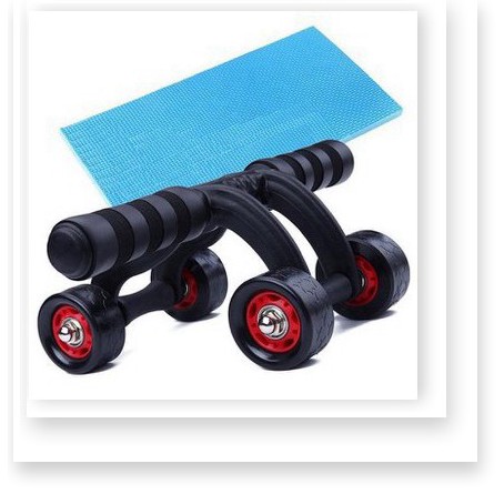 Con lăn tập cơ bụng 4 bánh + Tặng kèm thảm gối