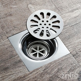 Phễu thoát sàn chống mùi hôi inox Zento TS123 (12x12)