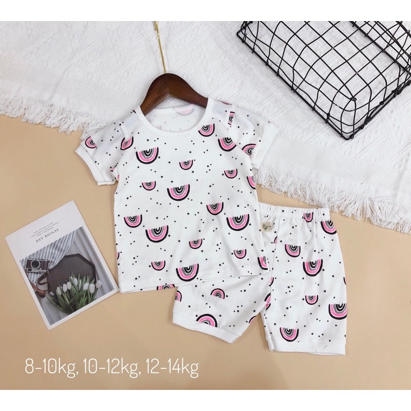 Bộ cotton xuất Hàn cho bé gái - cầu vồng