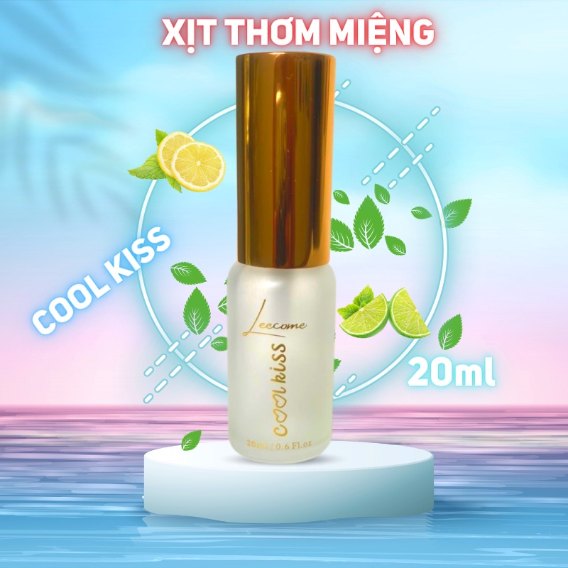 Xịt Thơm Miệng Thảo Dược Cool Kiss Leecome Cao Cấp The Mát Lạnh Khử Mùi Hiệu Quả 20ml, Sịt thơm miệng