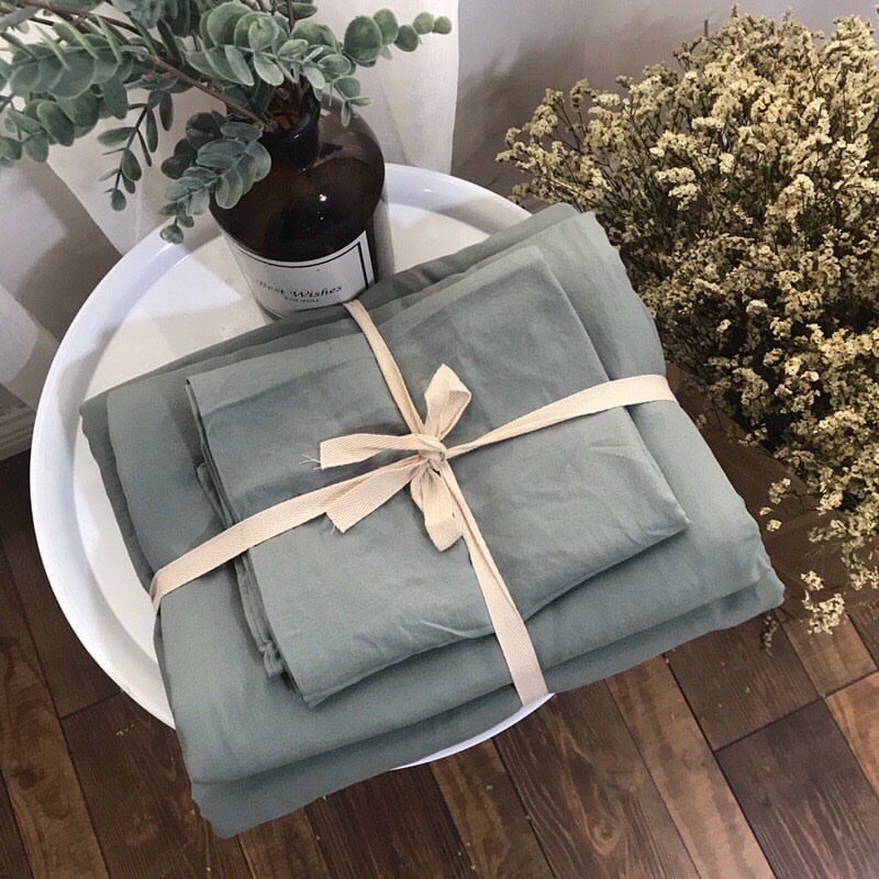 Bộ chăn ga Đũi trơn - Taci House