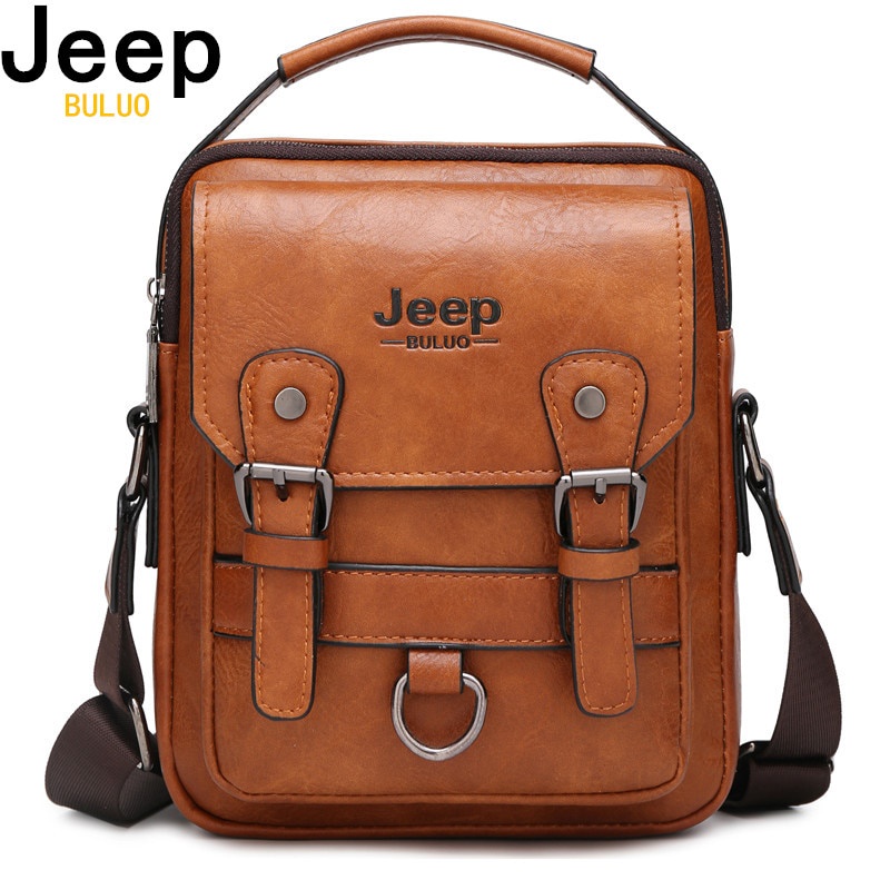 JEEP BULUO Túi da đeo chéo đa năng sức chứa lớn thời trang cho nam