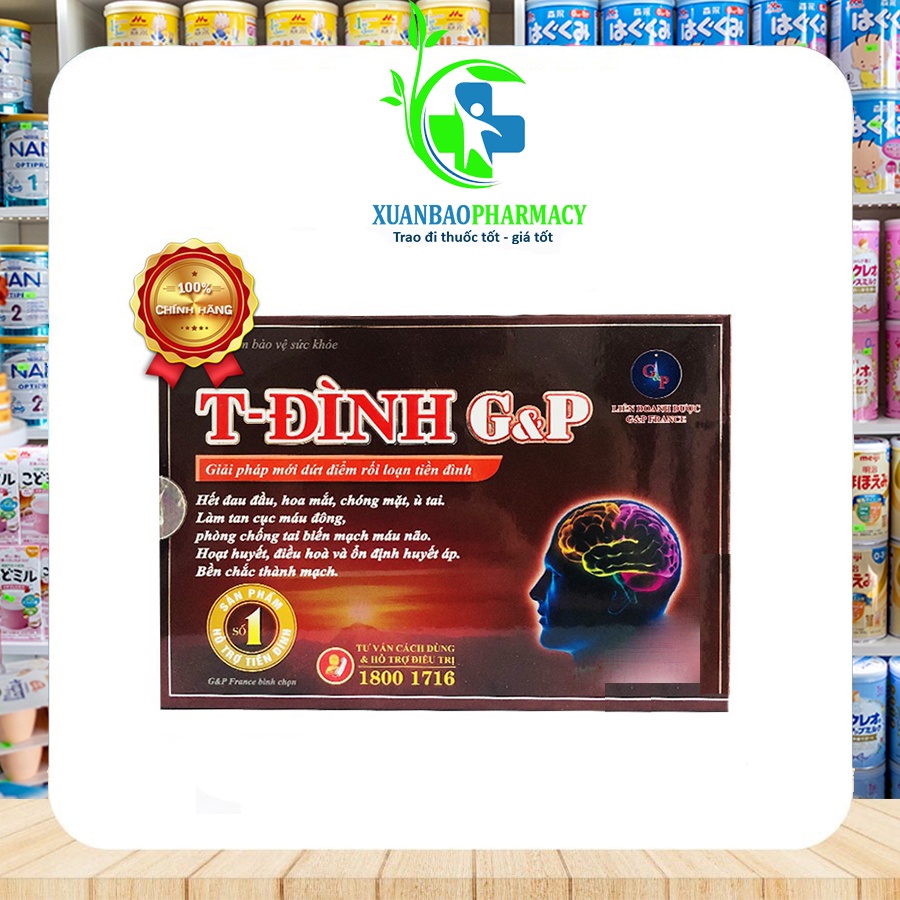Hoạt huyết tiền đình G&P- T-đình GP - giúp giảm rối loạn tiền đình, giảm đau đầu, chóng mặt, ù tai