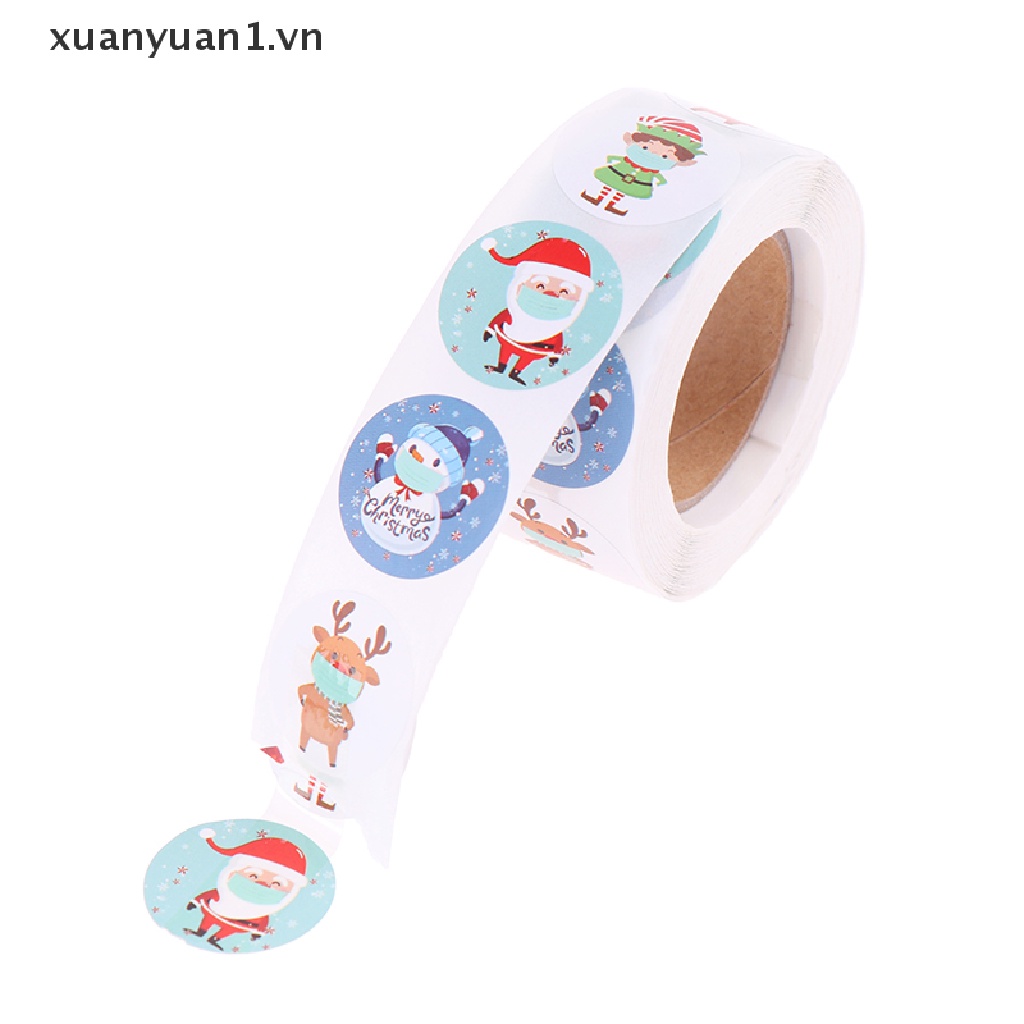 Cuộn 500 Nhãn Dán Trang Trí Hộp Quà Giáng Sinh Độc Đáo