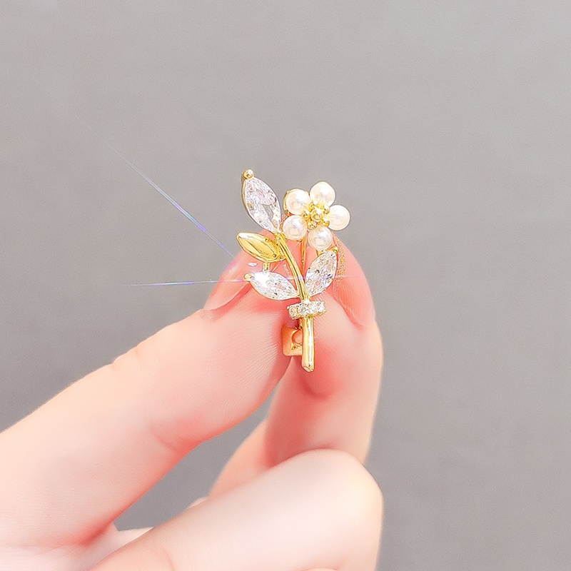 Ghim cài cổ áo sơ mi JIUDUOLAN hình hoa vàng đính kim cương giả đa năng thời trang chống chói cho nữ