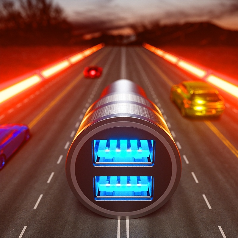 Củ cốc sạc tẩu sạc điện thoại trên ô tô xe hơi WK WP C32 12W DC12V-24V 2 cổng sạc usb sạc nhanh