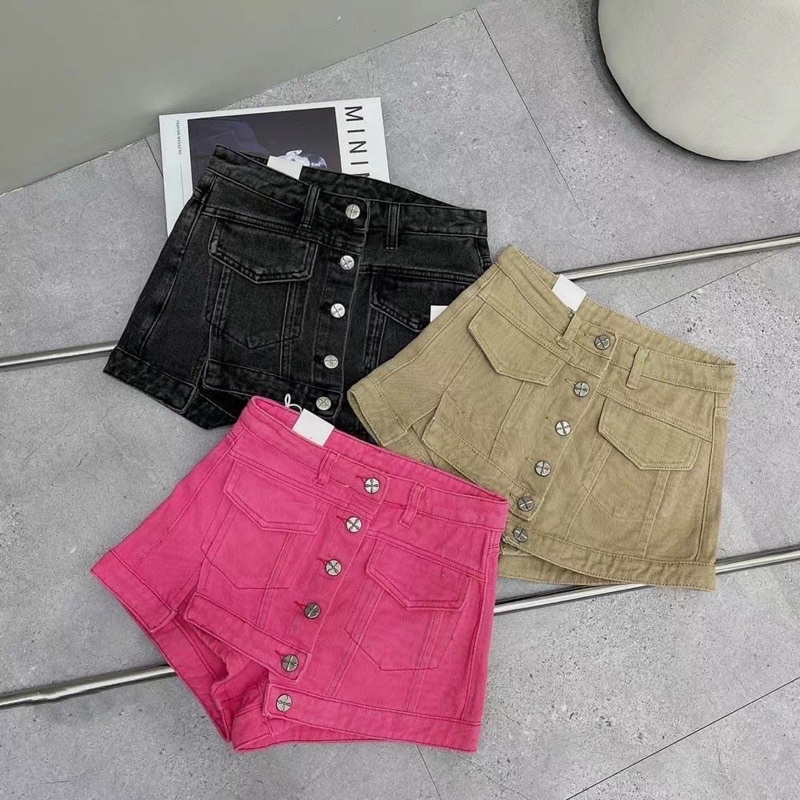 QUẦN GIẢ VÁY CÚC TÚI NẮP VẠT LỆCH QUẢNG CHÂU MS20177 (D1-4)