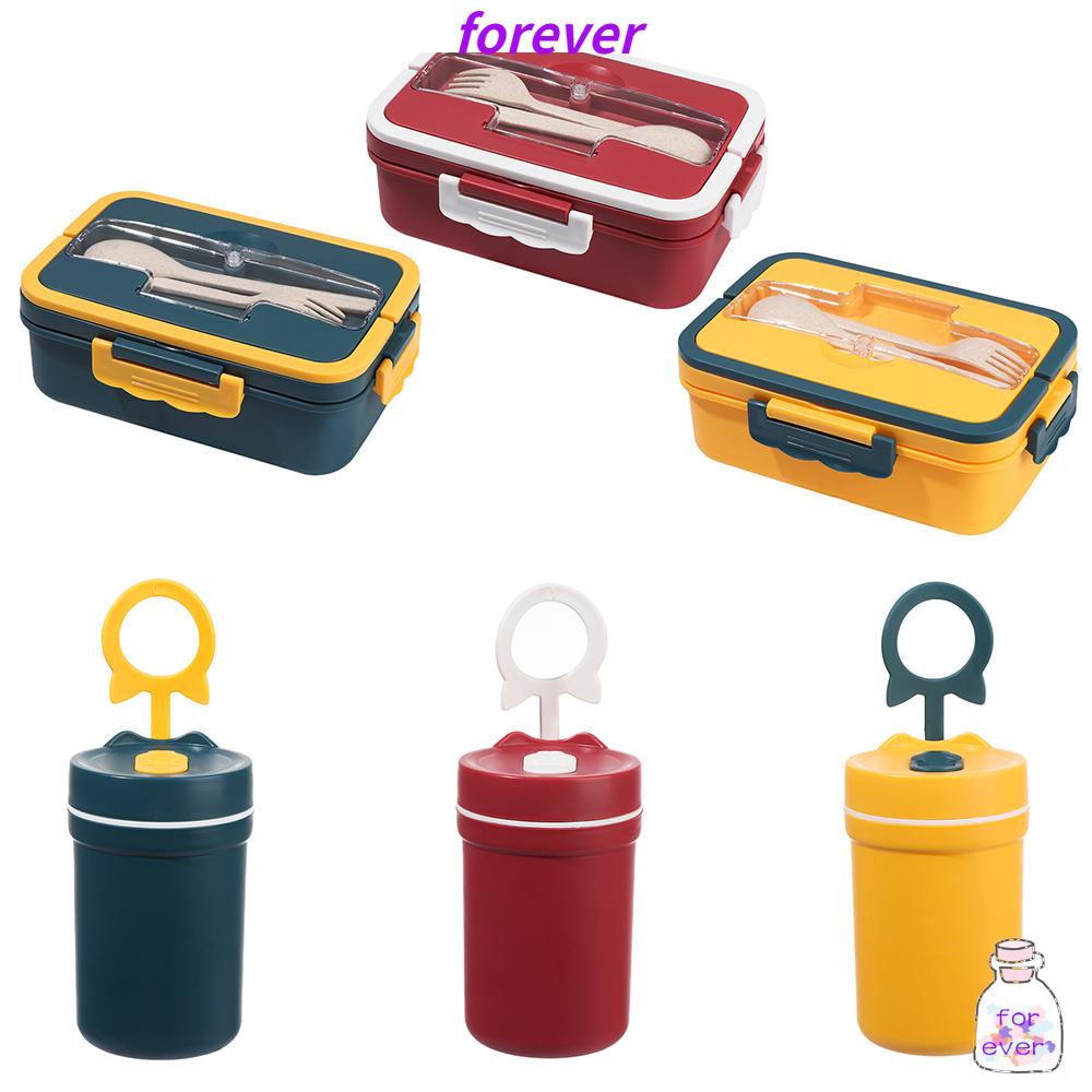 Forever Hộp cơm Bằng Sợi Rơm Lúa Mì Chống Rò Rỉ Thân Thiện Với Môi Trường Có Ngăn Đựng Nhiều Màu