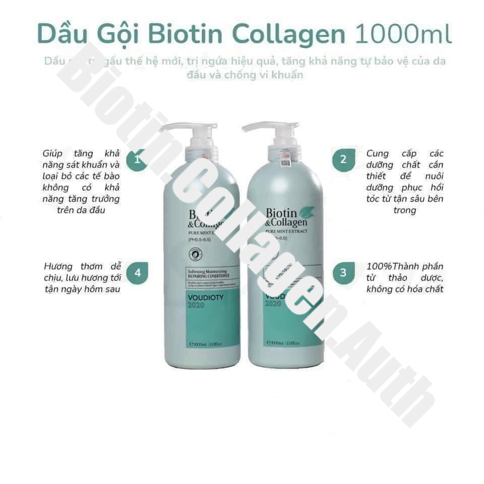 🛑FreeShip🛑Cặp Dầu Gội Xả Biotin Collagen Xanh Dương | Giảm Gàu Hiệu Quả ⚜️Hàng Chính Hãng⚜️ Ⓒ 79