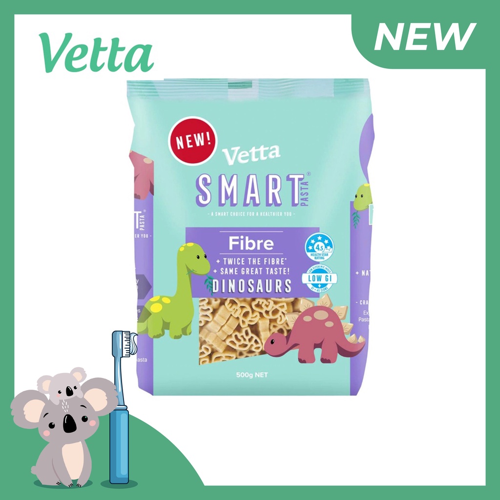 MÌ Vetta smart pasta Fiber Dinosaurs (Hình khủng long) 500g