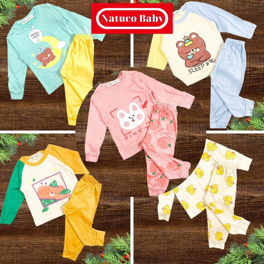 Bộ Quần Áo Dài Tay Minky Mom Thun Lạnh Thoáng Mát Thiết Kế Raglan In Hoạ Tiết Cho Trẻ 0-5 Tuổi- Mã TD-IN27