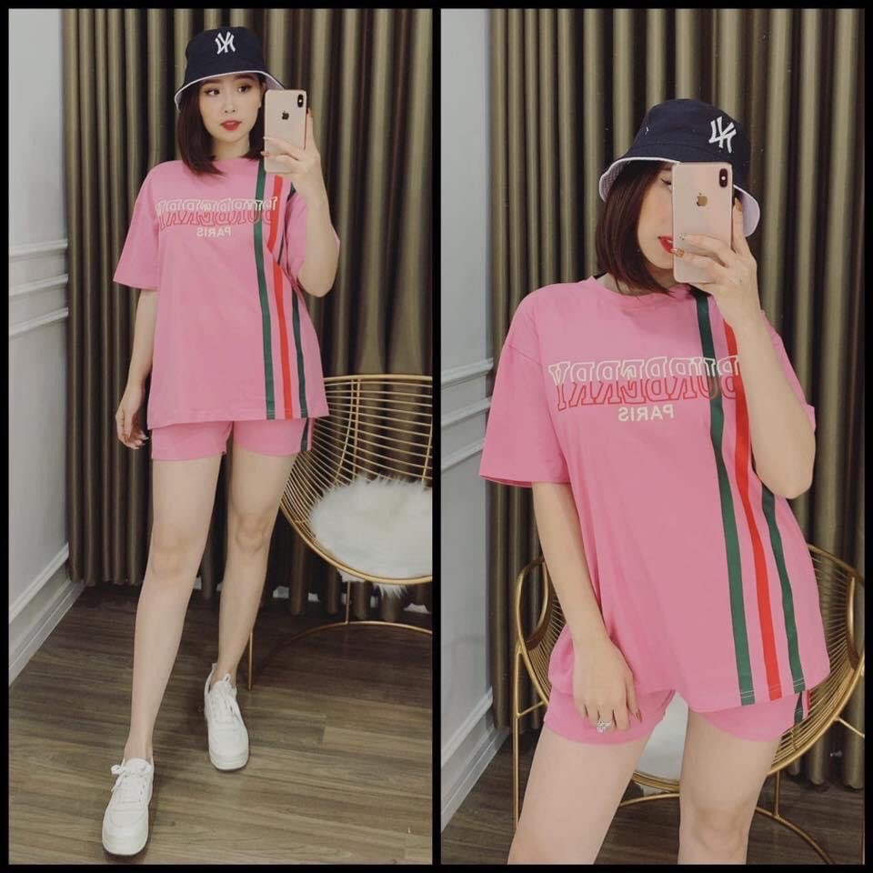 NEW Set bộ đùi phối viền THIÊU CHỮ siêu dễ thương co giãn mặc thoải mái khi duy chuyển,vận động (có size 3xl 75kg)