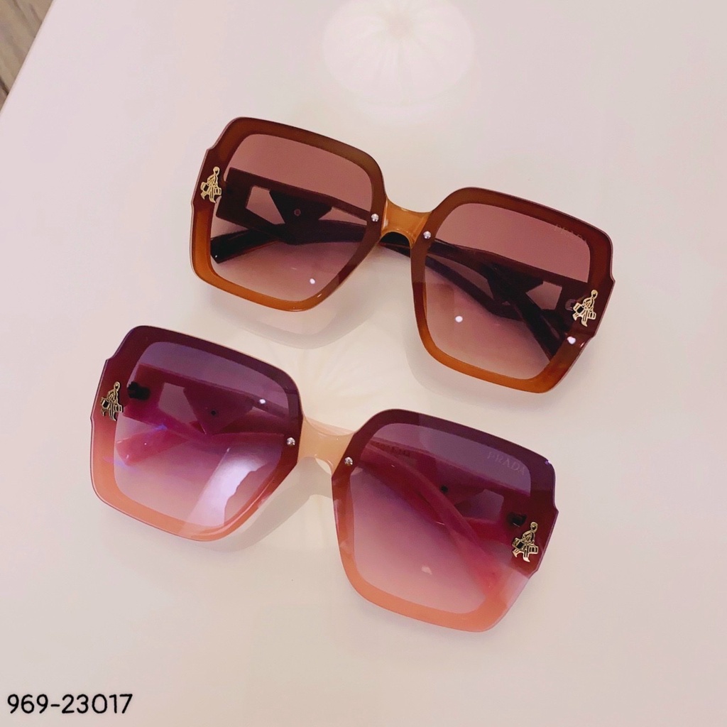 Mắt Kính Thời Trang Nữ Dáng Vuông Bầu Gọng Phối Siêu Cấp Cực Sang [969]