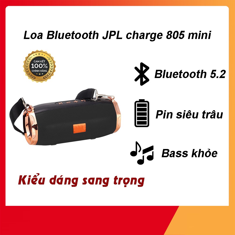 Loa Bluetooth JPL Charge ET-805 mini cực hay, kiểu dáng sang trọng có tặng dây xách, âm to bass đầy siêu khỏe, pin trâu