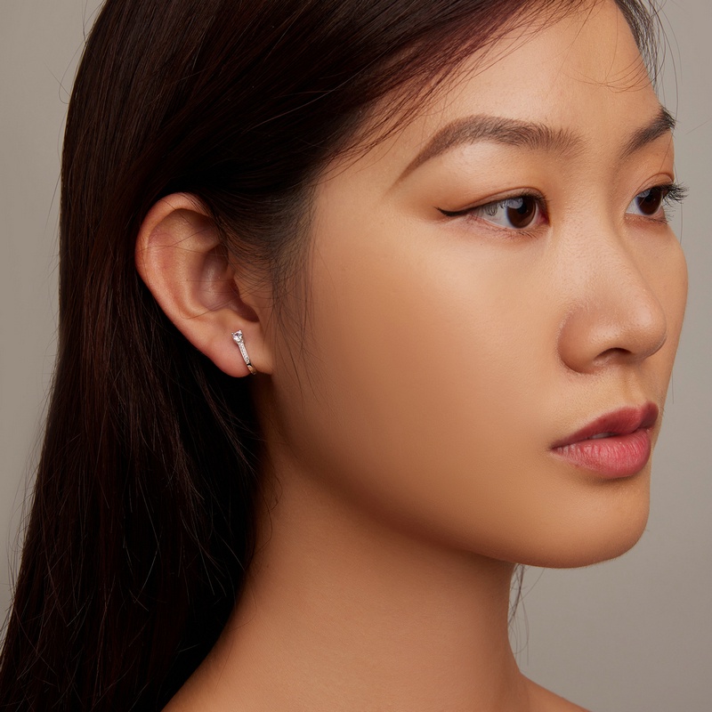 BAMOER Bông Tai Bạc 925 ĐíNh Đá NhiềU MàU SắC