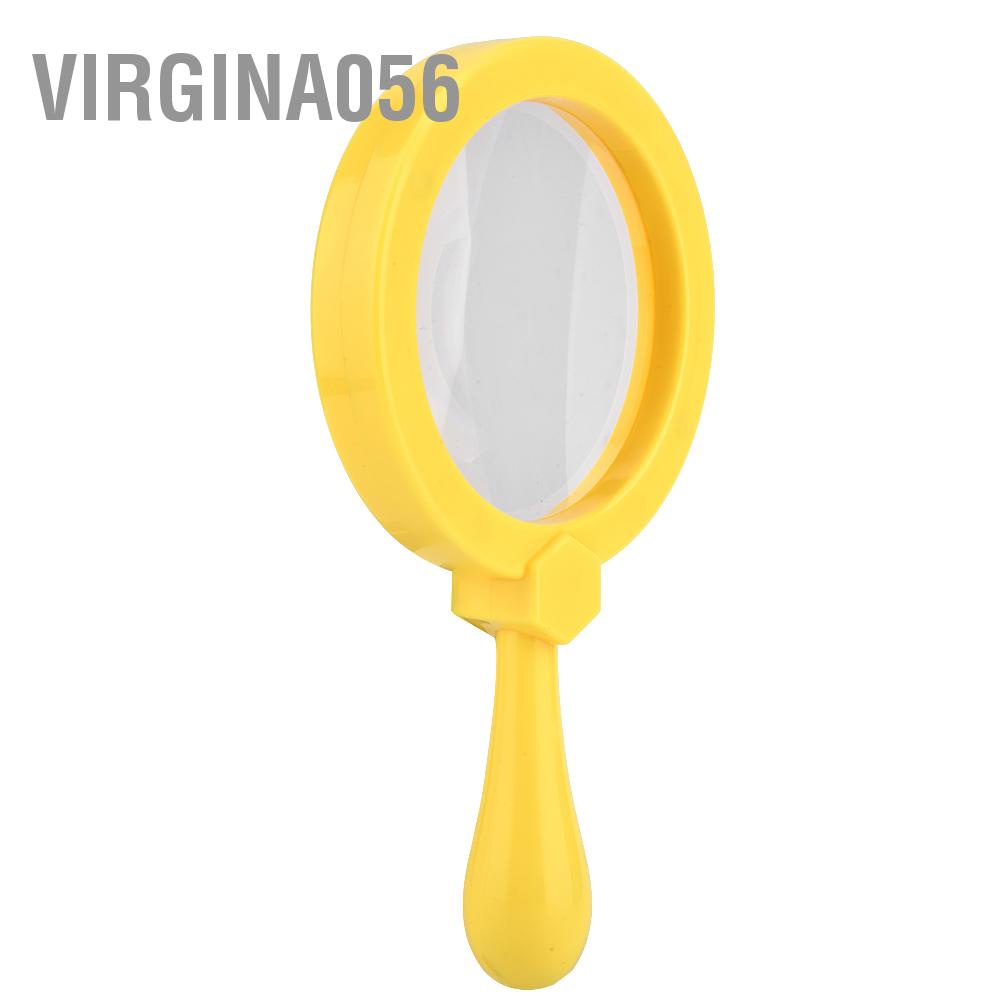Virgina056 Plastic Handheld Kids 3X Magnifying Glass Magnifier with Stand Children Educational Toys