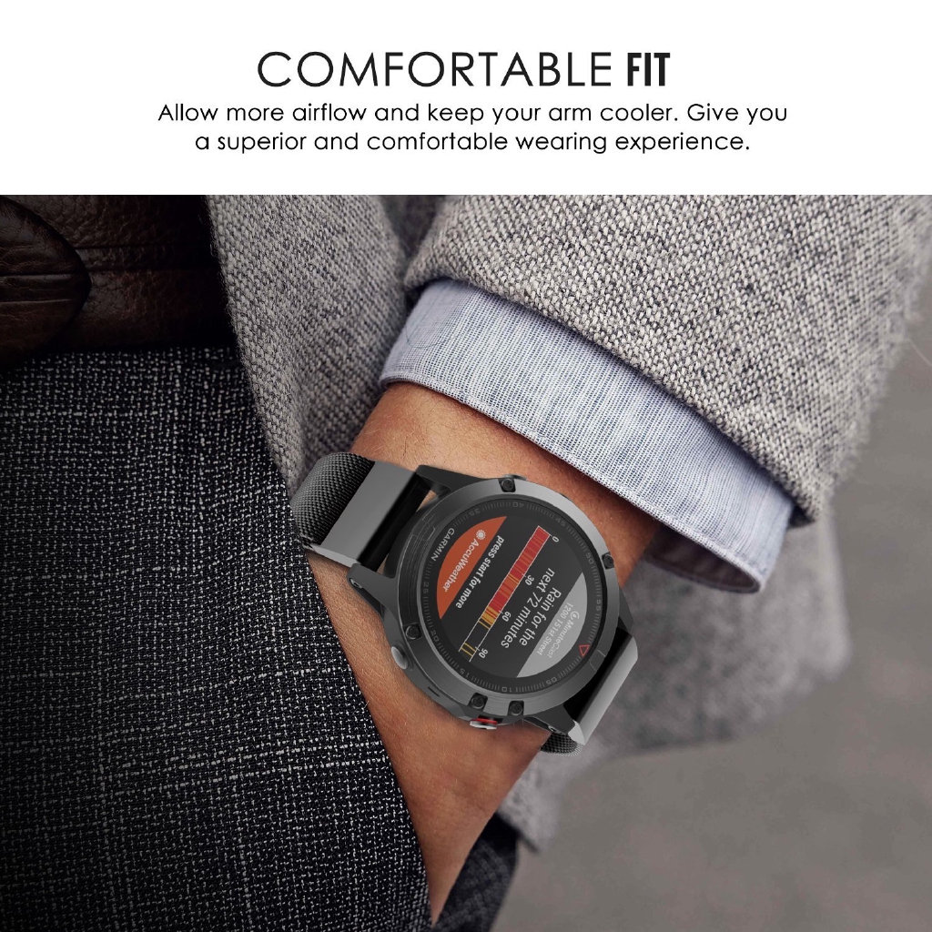 Dây đeo tay chốt khóa nam châm tiện lợi cho đồng hồ Garmin Fenix 5/5 Plus/instinct/935/945/S60