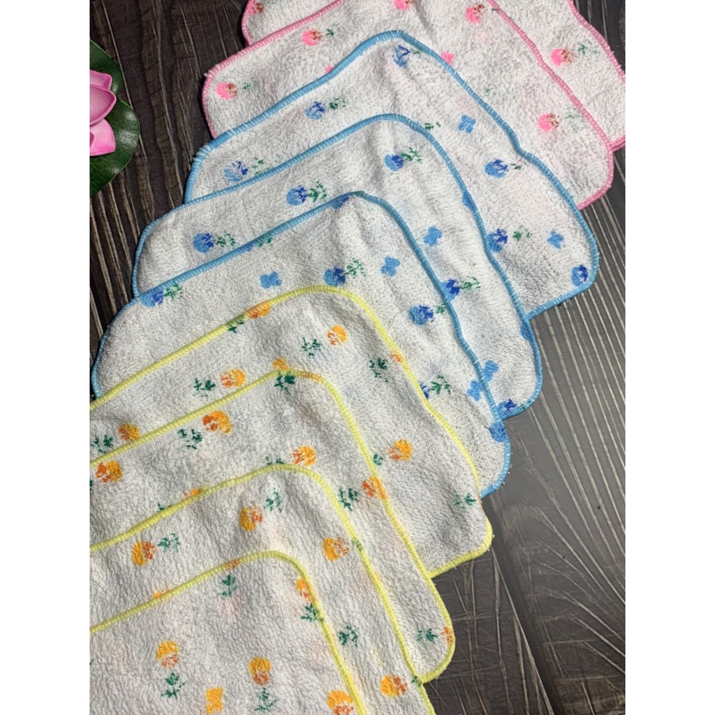 Combo 10 cái Khăn Tay Nhí Hoa Văn Viền Cho Bé