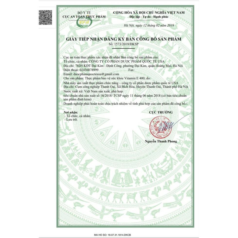 Viên Uống Vitamin E 400 | Thế Giới Skin Care