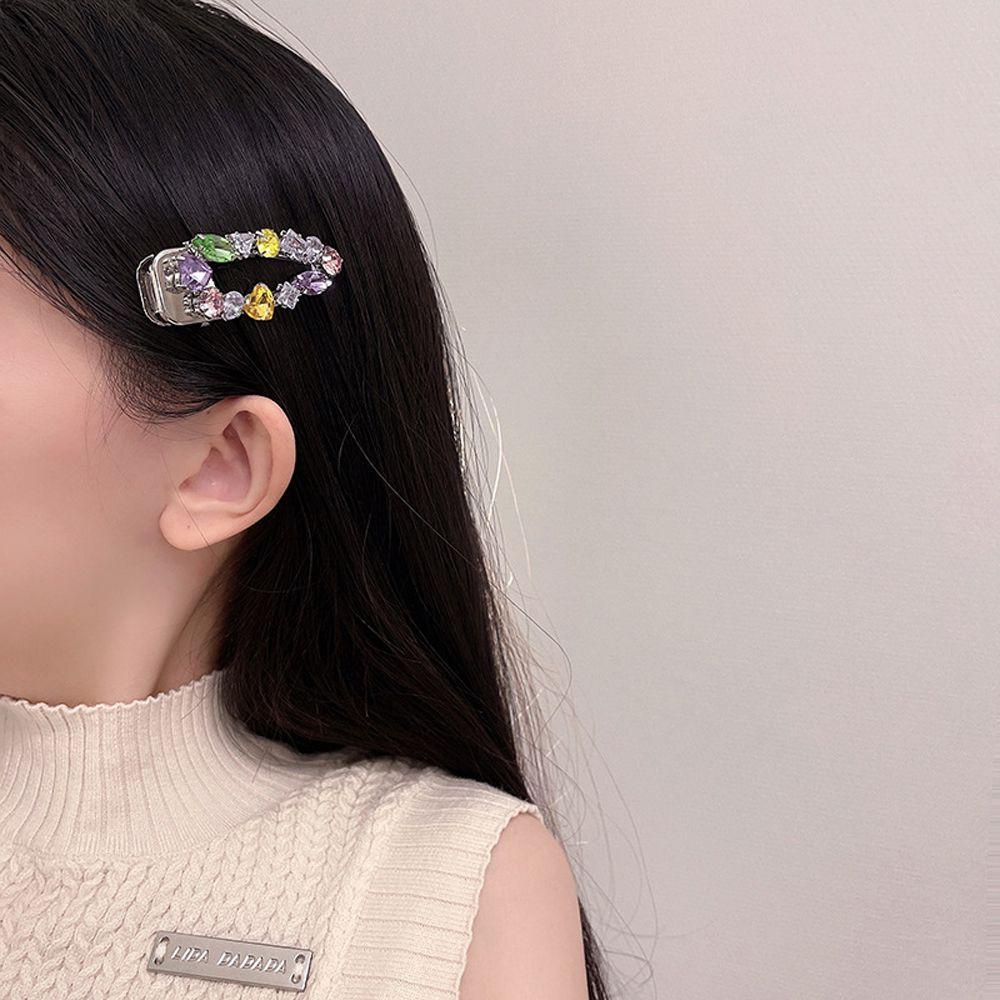 Kẹp Tóc Mỏ Vịt Rỗng Màu Ngà Thiết Kế Hình Học Đơn Giản Cho Nữ