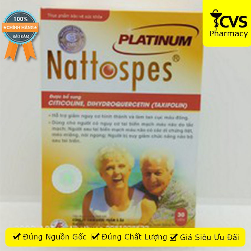 Nattospes Platinum hỗ trợ làm tan cục máu đông hộp 30 viên - Cvspharmacy