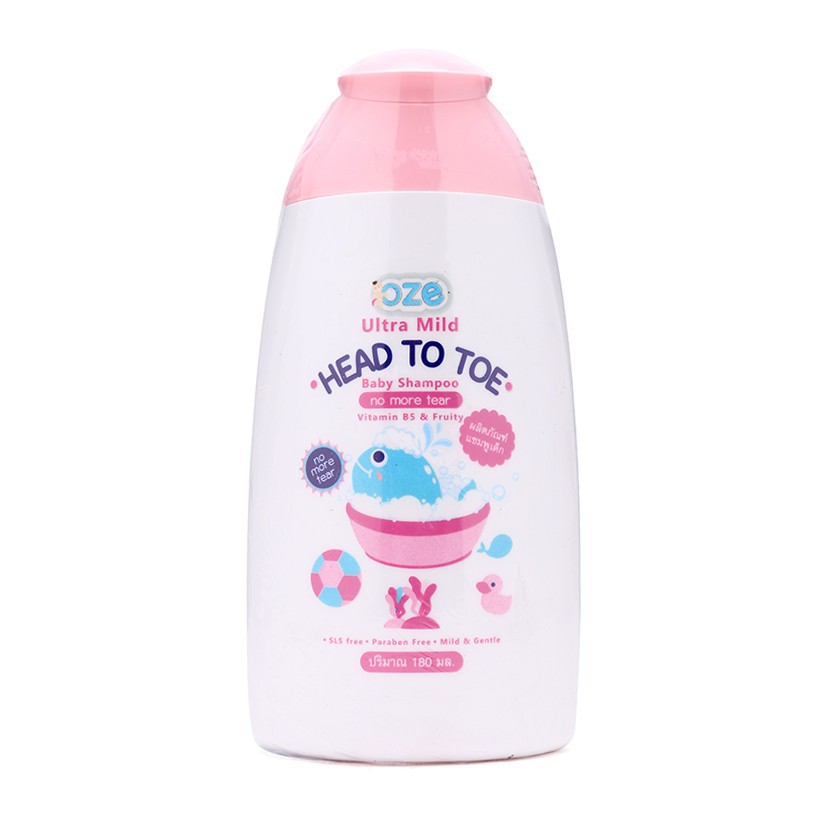 Sữa tắm gội trẻ em OZE Ultra Mild Head To Toe 180ml sạch dịu nhẹ, an toàn cho bé