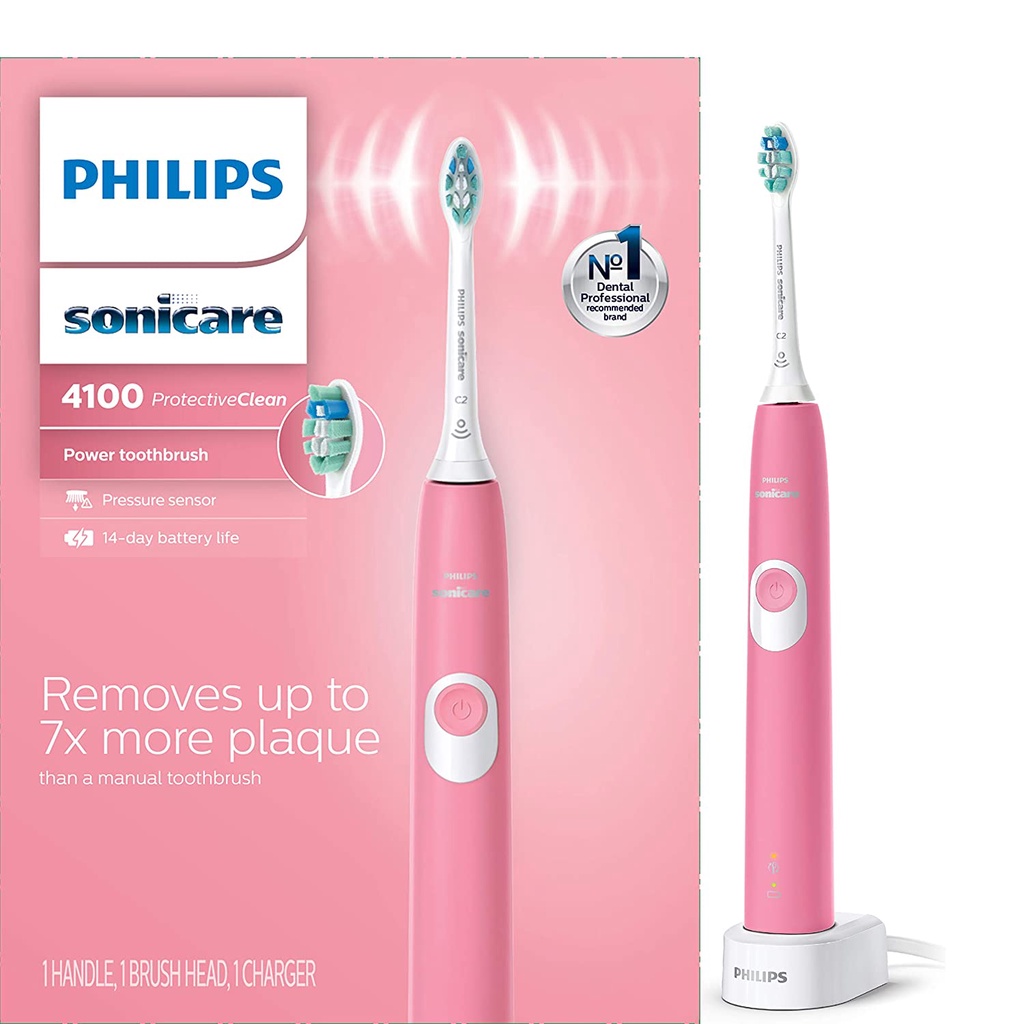 Bàn chải đánh răng điện có thể sạc lại Philips Sonicare ProtectiveClean 4100 - Hàng mới, không có hộp ngoài