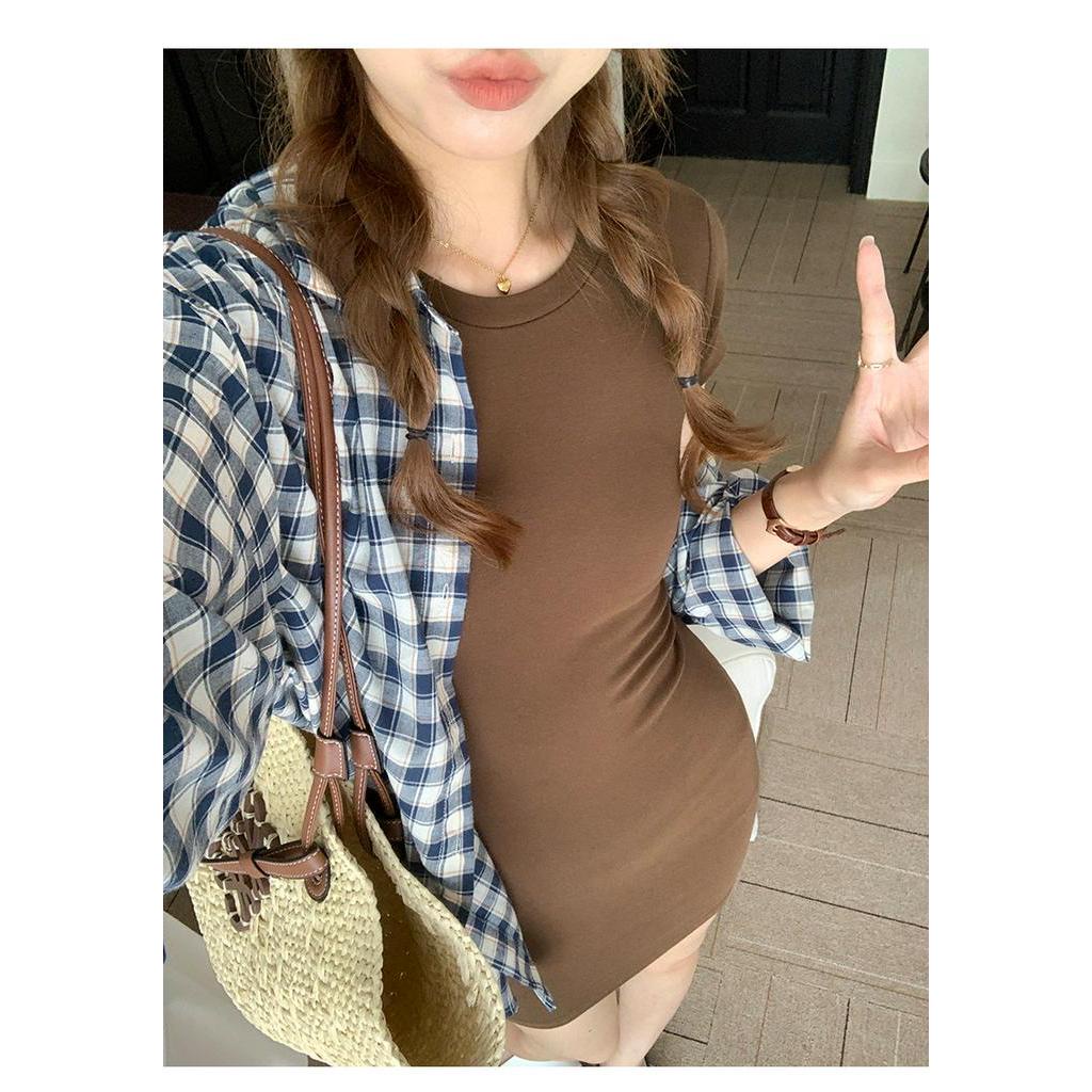 Đầm Ôm Body Tay Ngắn Cổ Tròn Phong Cách Mới 63846