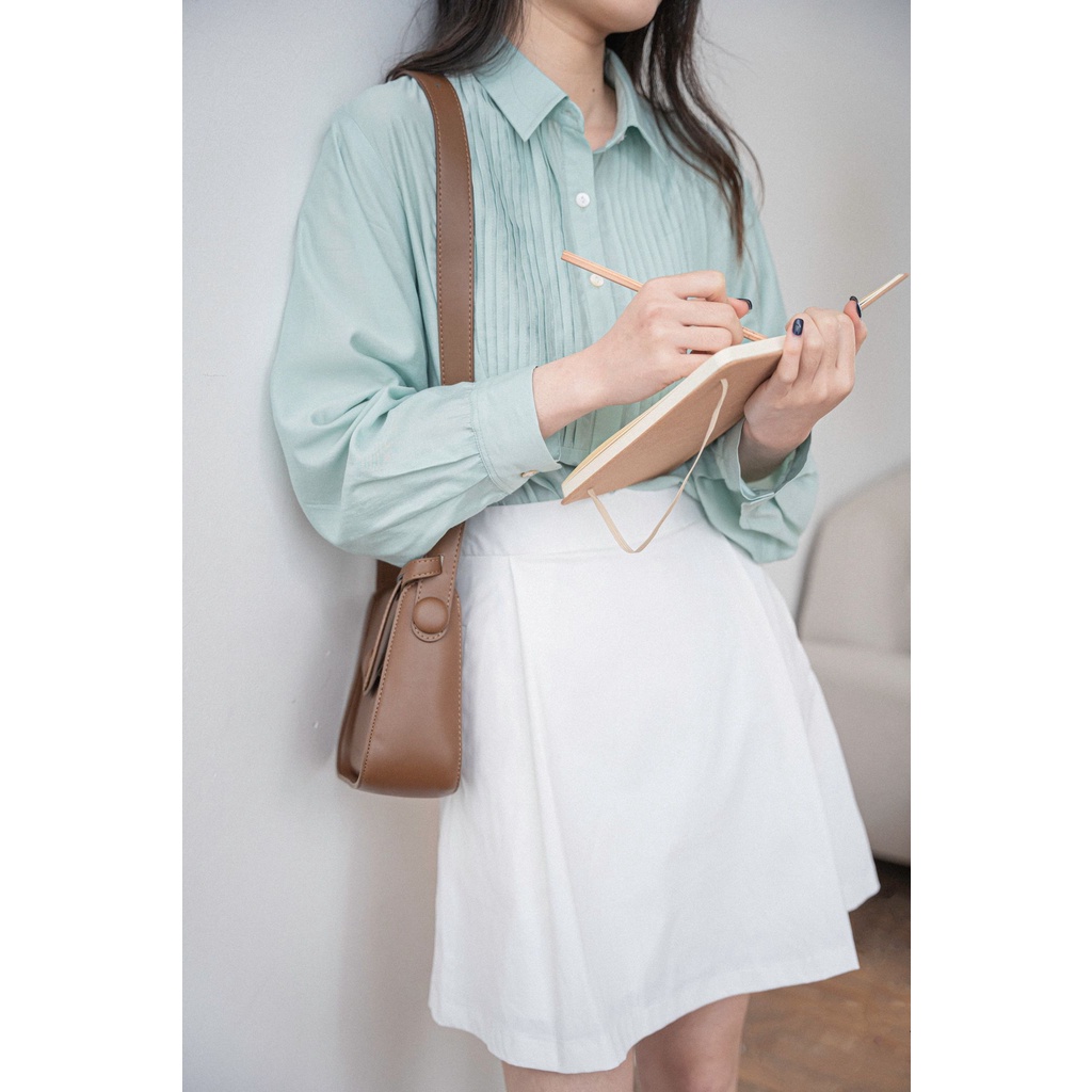 Áo sơ mi nữ dài tay MADELEN trần li nhiều màu | BigBuy360 - bigbuy360.vn