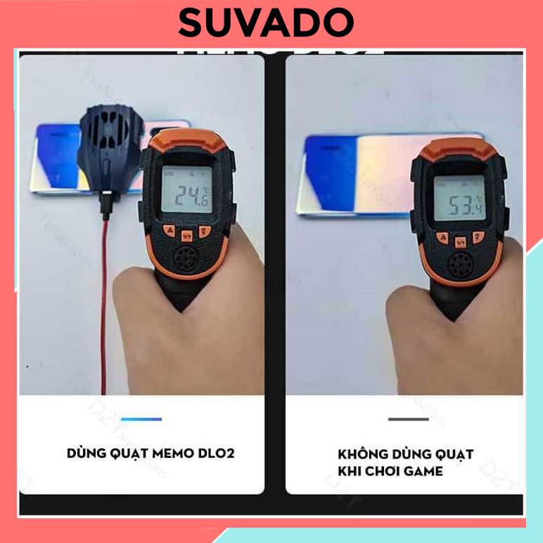 Quạt tản nhiệt điện thoại Memo DL02 gaming sò lạnh siêu mát có nút ON/OFF tặng dây sạc SUVADO