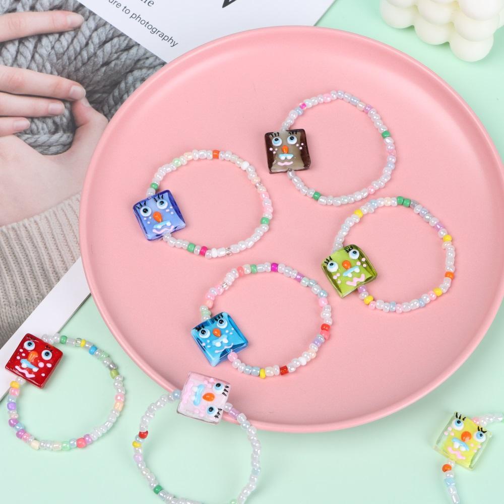 Vòng Tay Chuỗi Hạt Co Giãn Họa Tiết Động Vật Hoạt Hình Dễ Thương
