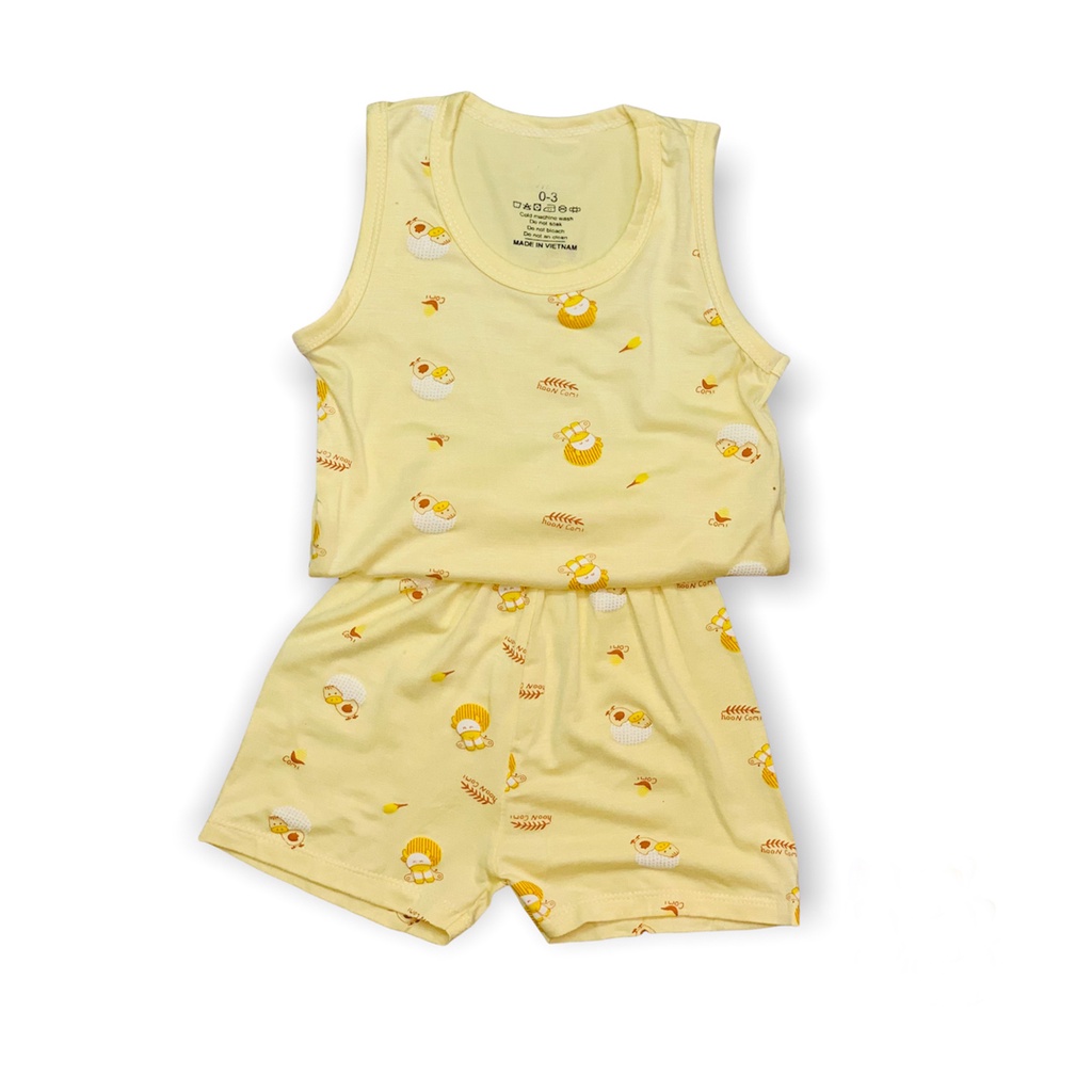 Bộ ba lỗ cho bé trai bé gái LYBABY chất thun lạnh in hình họa tiết BBL06